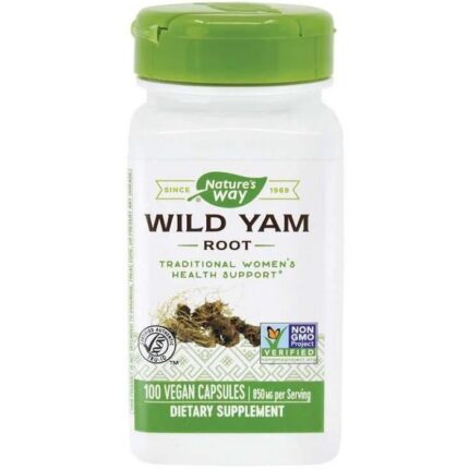 Wild Yam 425mg (reduce discomfortul gastric) 100 capsule vegetale Nature's Way