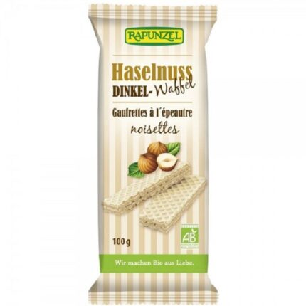 Napolitane cu crema de alune bio 100g Rapunzel