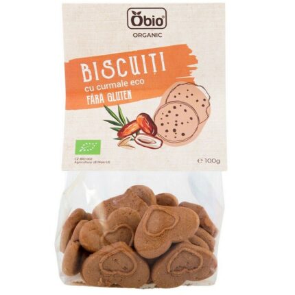 Biscuiti cu curmale bio, fara gluten 100g Obio