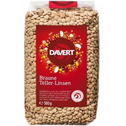 Linte maro bio, organica 500g Davert