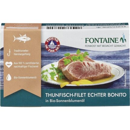 File de ton in ulei bio de floarea soarelui 120g Fontaine