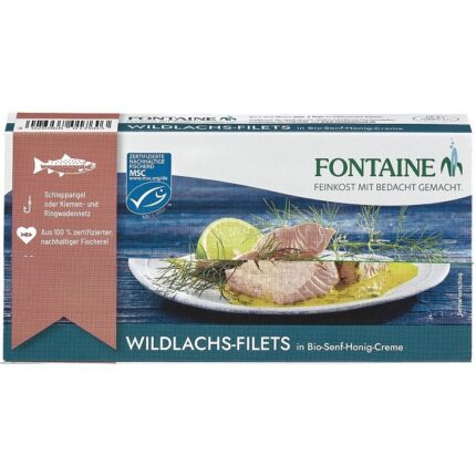 File de somon salbatic in sos de mustar si miere bio 200g Fontaine