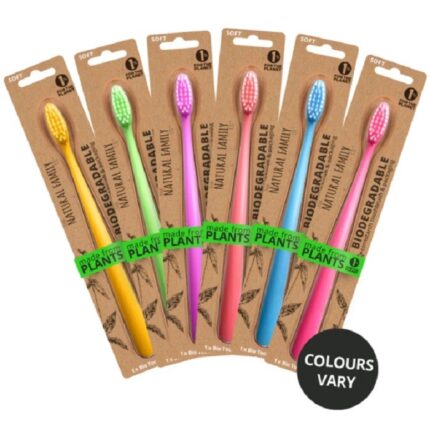 Periuta de dinti biodegradabila plastic free Neon, 1buc Jack n Jill