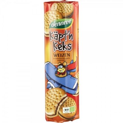 Biscuiti din grau umpluti cu crema de cacao bio 330g Dennree