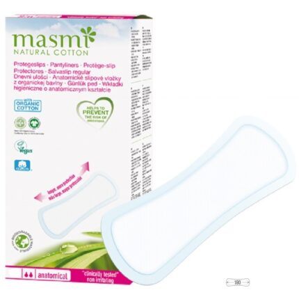 Absorbante zilnice anatomice din bumbac organic (protej slip) 24 buc Masmi