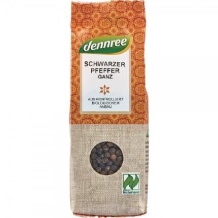 Piper negru boabe bio 65g Dennree