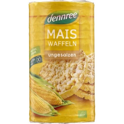 Rondele din porumb expandat fara sare bio, fara gluten 120g Dennree