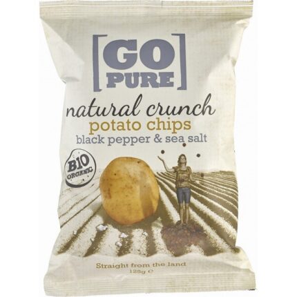 Chipsuri Canyon din cartofi bio cu sare si piper, fara gluten 125g GoPure