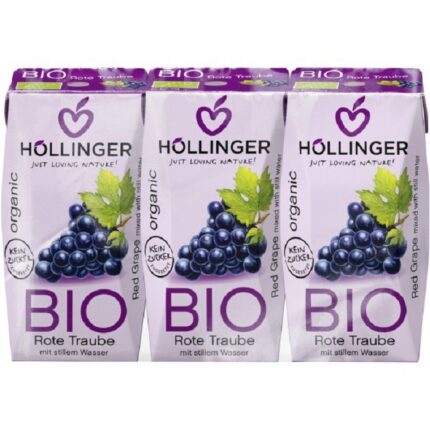 Suc de struguri rosii bio, fara zahar 600ml Hollinger