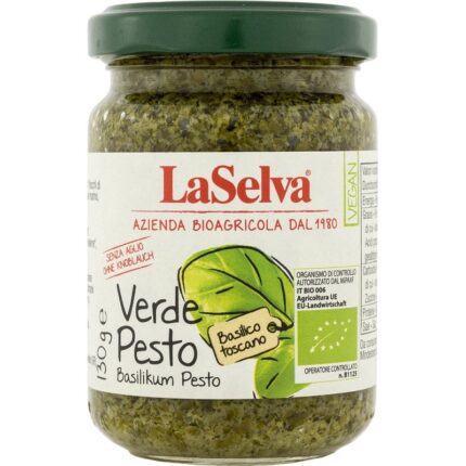 Pesto verde bio cu busuioc, fara usturoi, vegan 130g LaSelva