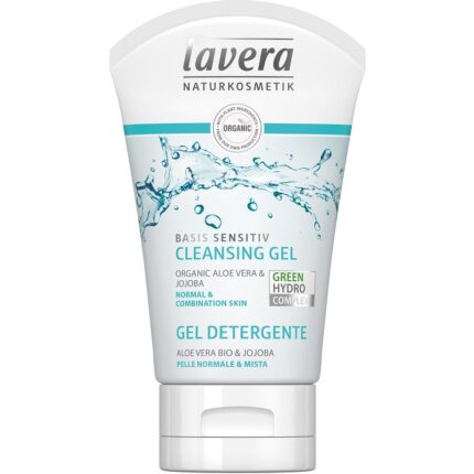 Gel de curatare cu aloe pt ten normal si mixt, bio vegan Basis Sensitiv 125ml Lavera