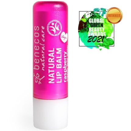 Balsam de buze natural cu unt de shea si zmeura, vegan 4.8g Benecos