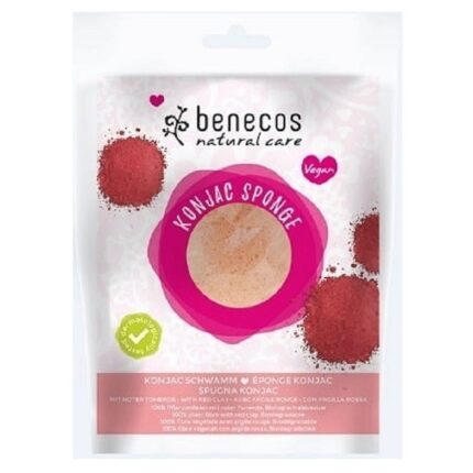 Burete Konjac cu argila rosie pentru ten sensibil, Benecos