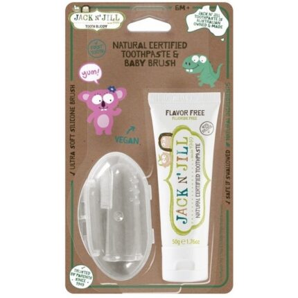 Pachet bebe Pasta de dinti fara aroma si periuta Degetar Jack n Jill