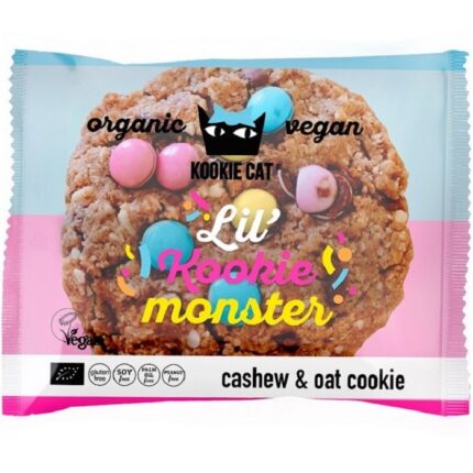 Cookie cu dropsuri de ciocolata colorate, fara gluten bio 50g Kookie Cat