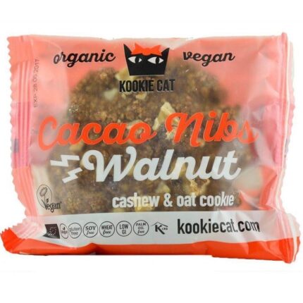 Cookie cu nuci si cacao bio vegan, fara gluten 50g Kookie Cat