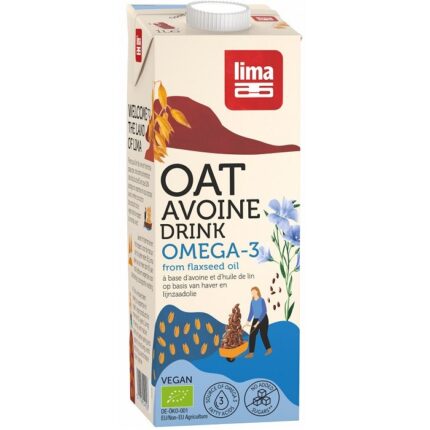 Bautura vegetala de ovaz cu Omega 3 bio, fara zahar 1L Lima