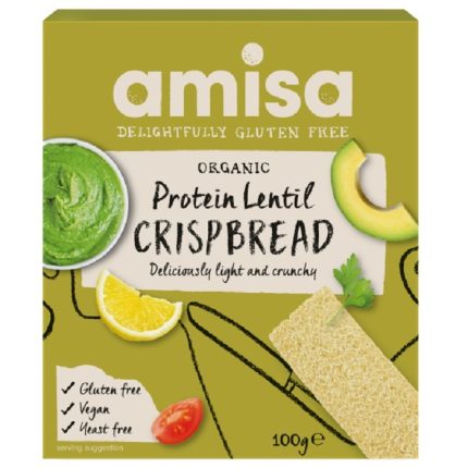 Crispbread (painici) proteice cu linte bio, fara gluten 100g Amisa