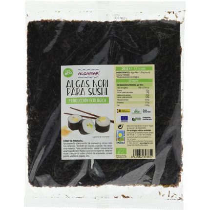 Alge nori pentru sushi bio raw 30g Algamar