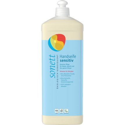 Sapun lichid - gel de dus ecologic fara parfum Sensitive 1L Sonett