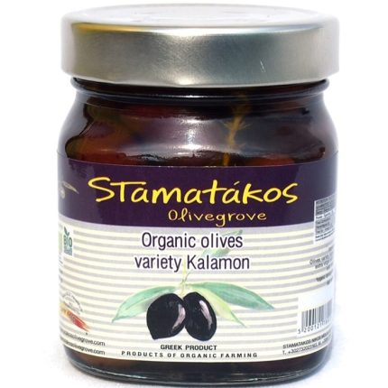 Masline Kalamata cu continut redus de sare bio 290g Stamatakos Grecia