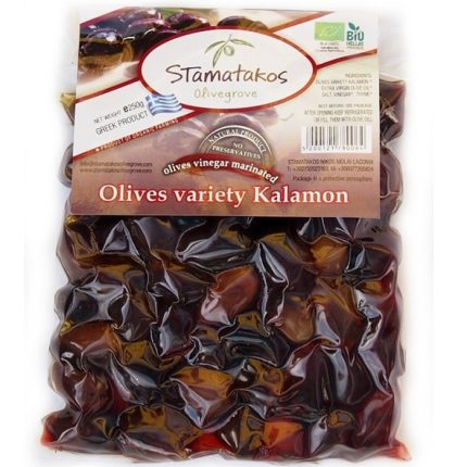 Masline Kalamata vidate marinate in otet bio 250g Stamatakos Grecia