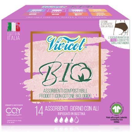Absorbante de zi din bumbac bio, hipoalergenic 14 buc Vivicot Bio