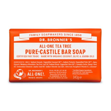 Sapun organic de Castilia cu Tea Tree (arbore de ceai) 140g Dr Bronner