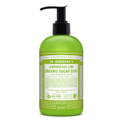 Sapun lichid organic cu pudra shikakai, lemongrass si lime 355ml Dr Bronner