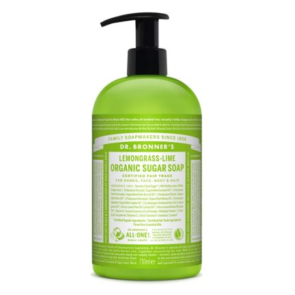 Sapun lichid organic cu pudra shikakai, lemongrass si lime 710ml Dr Bronner
