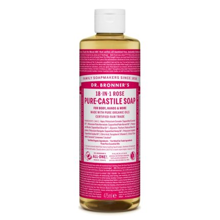 Sapun lichid de Castilia cu trandafiri, organic 475ml Dr Bronner