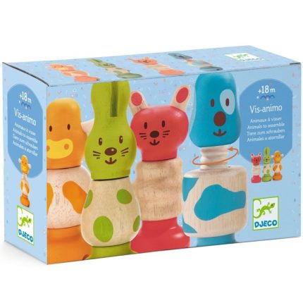 Jucarie motorica Visanimo Animale cu surub Djeco, de la 18 luni