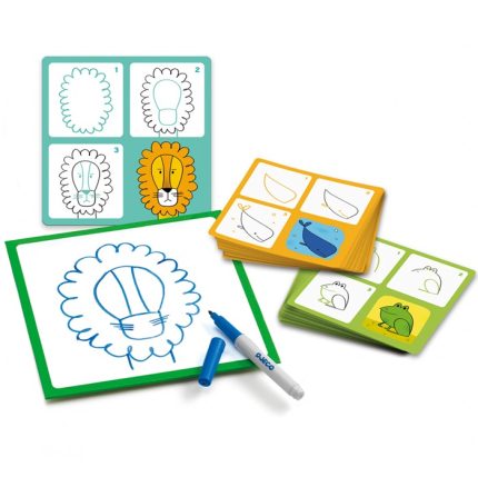 Deseneaza pas cu pas animale Djeco, de la 3 ani