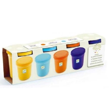 Plastilina 4 tuburi culori nature Djeco, de la 18 luni