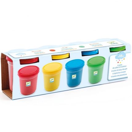 Plastilina 4 tuburi culori clasice Djeco, de la 18 luni