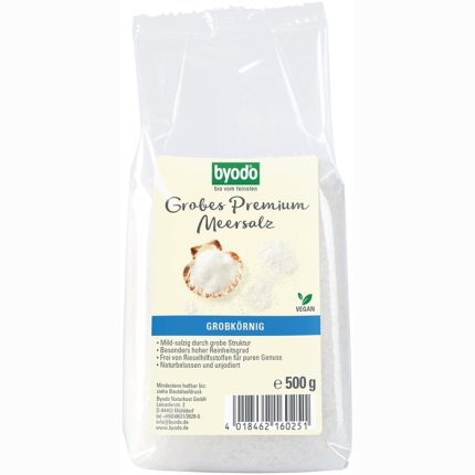 Sare de mare grunjoasa, neiodata 500g Byodo