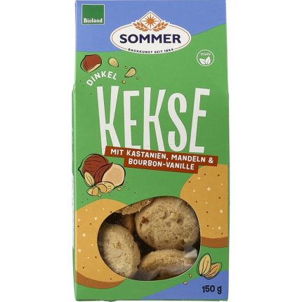 Biscuiti vegani cu castane si migdale bio 150g Sommer-Co