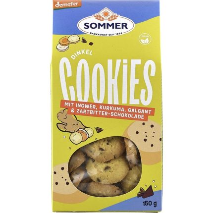 Biscuiti vegani din spelta cu ghimbir si curcuma bio 150g Sommer-Co