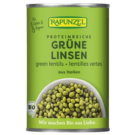 Linte verde bio, conserva 400g Rapunzel