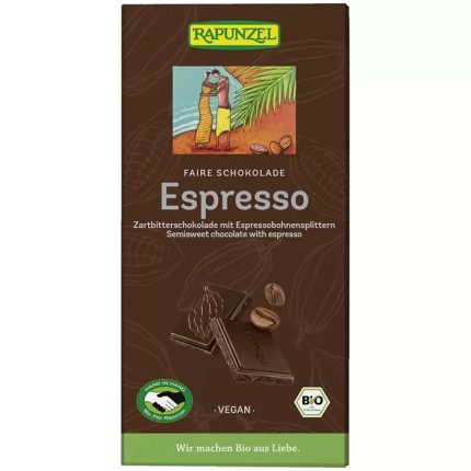 Ciocolata amaruie cu Espresso 51% cacao, bio vegana 100g Rapunzel