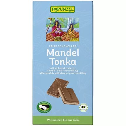 Ciocolata bio cu crema de migdale si tonka 100g Rapunzel
