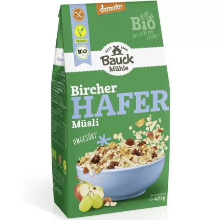 Musli bio Bircher cu ovaz, fara gluten 425g Bauckhof