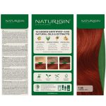 Vopsea de par naturala, permanenta 7.55 Roscat Intens 115ml Naturigin