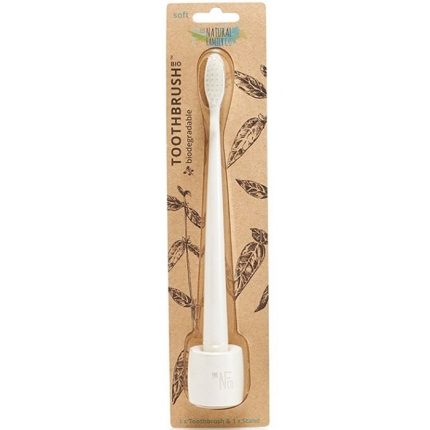 Periuta de dinti biodegradabila cu suport Ivory Desert (alb) Nfco Jack n Jill