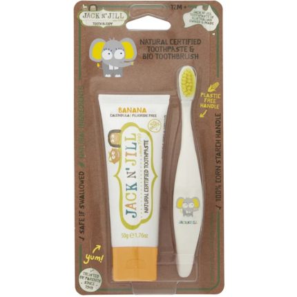 Pachet copii Pasta de dinti cu banane si Periuta Ellie Jack n Jill