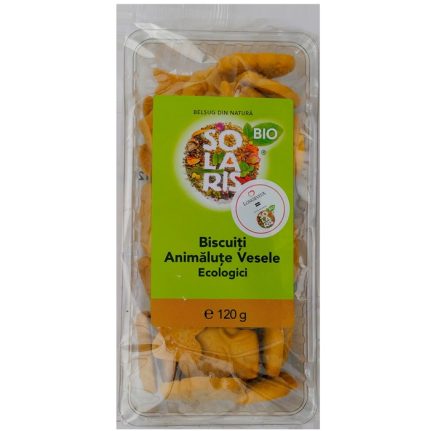 Biscuiti animalute vesele, fara zahar bio 120g Solaris Bio