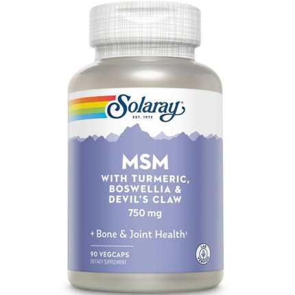 MSM cu turmeric, boswelia si devil's claw 750mg 90 capsule vegetale Solaray