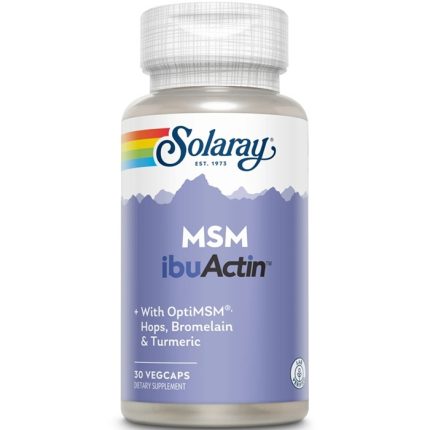 MSM ibuActin cu Bromelaina si Turmeric, 30 capsule vegetale Solaray