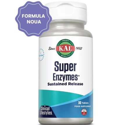 Super Enzymes 30 tablete cu eliberare prelungita (Bi-Layer) Kal Vitamins