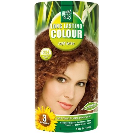 Vopsea de par Long Lasting Colour Caffe Latte 7.54 HennaPlus